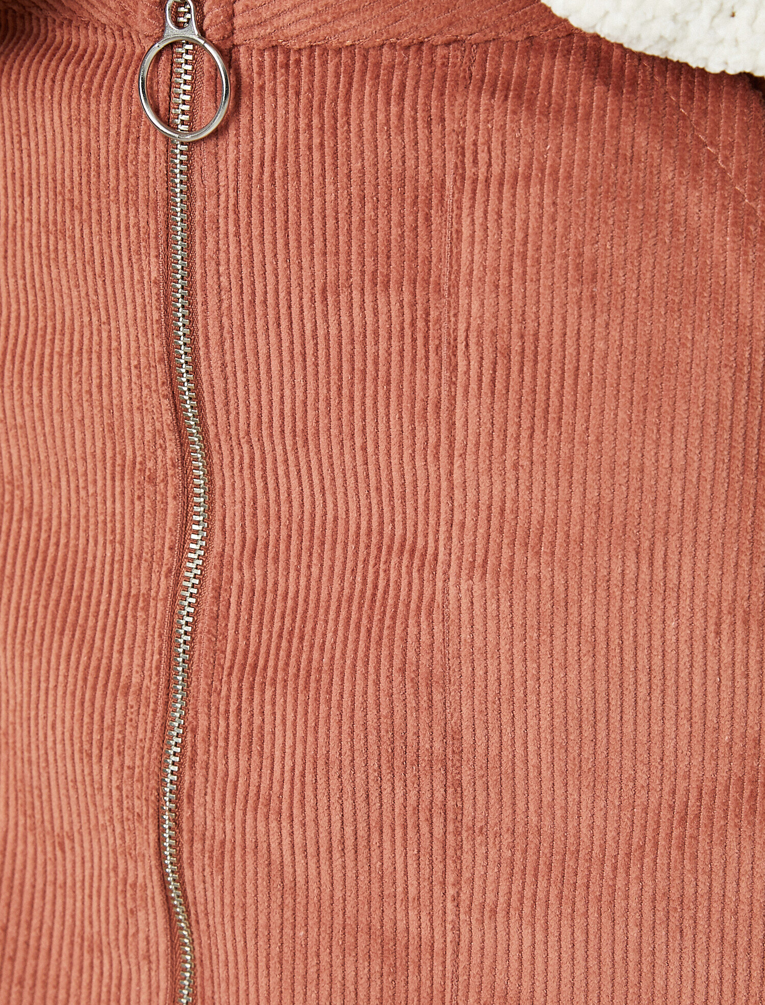 Çizgili Kadife Fermuarlı Mini Etek