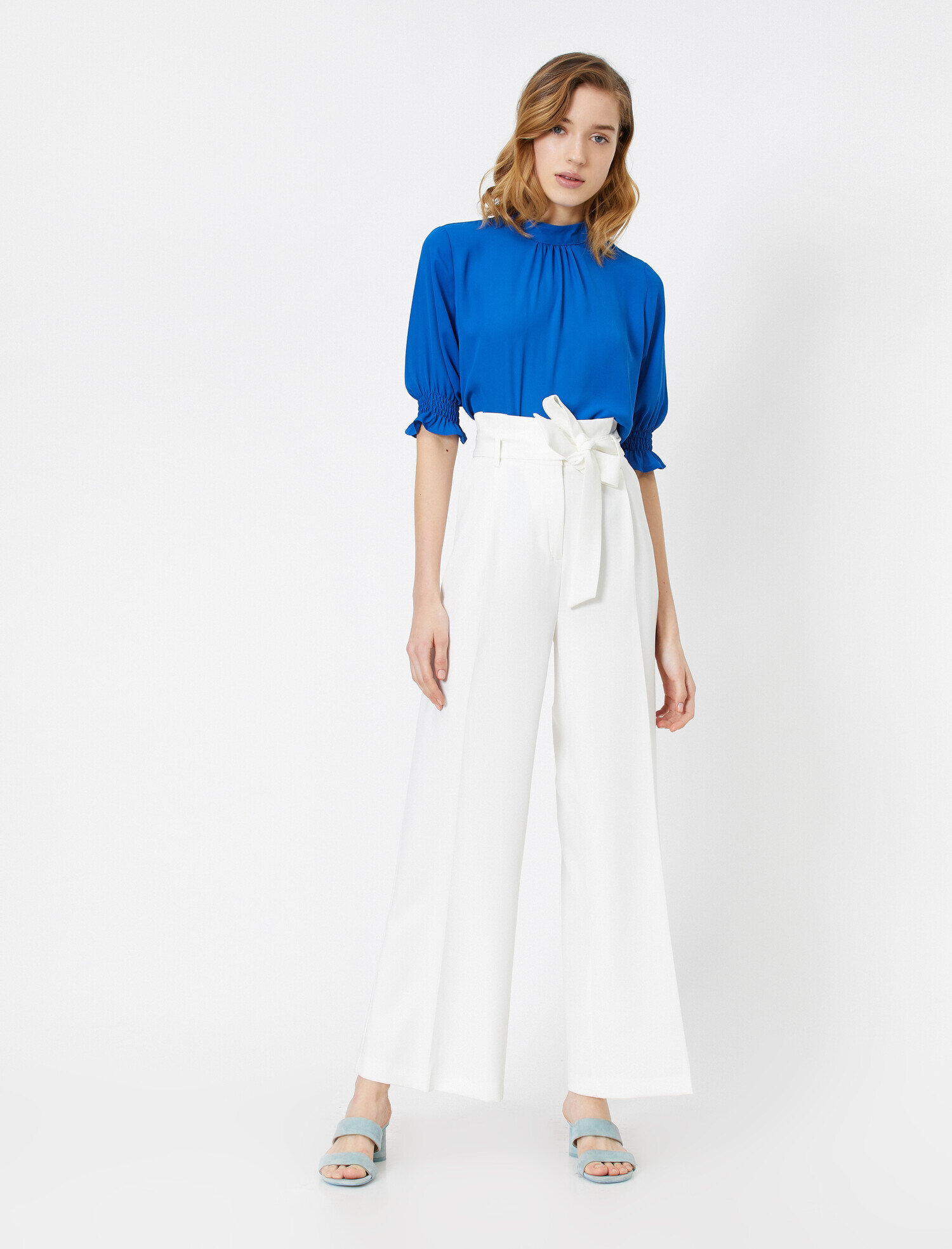   Yüksek Bel Cep Detaylı Kemer Detaylı Pantolon