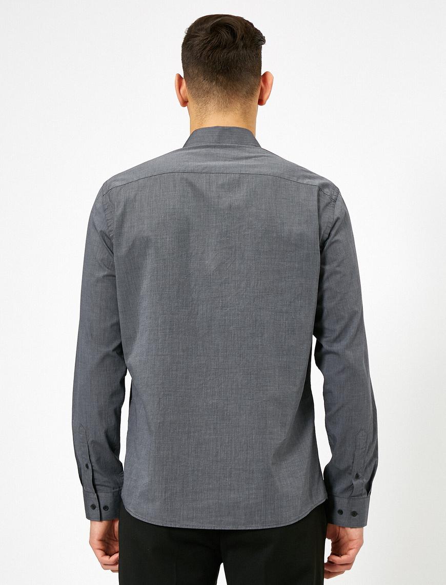   Klasik Yaka Uzun Kollu Slim Fit Smart Gömlek Non Iron