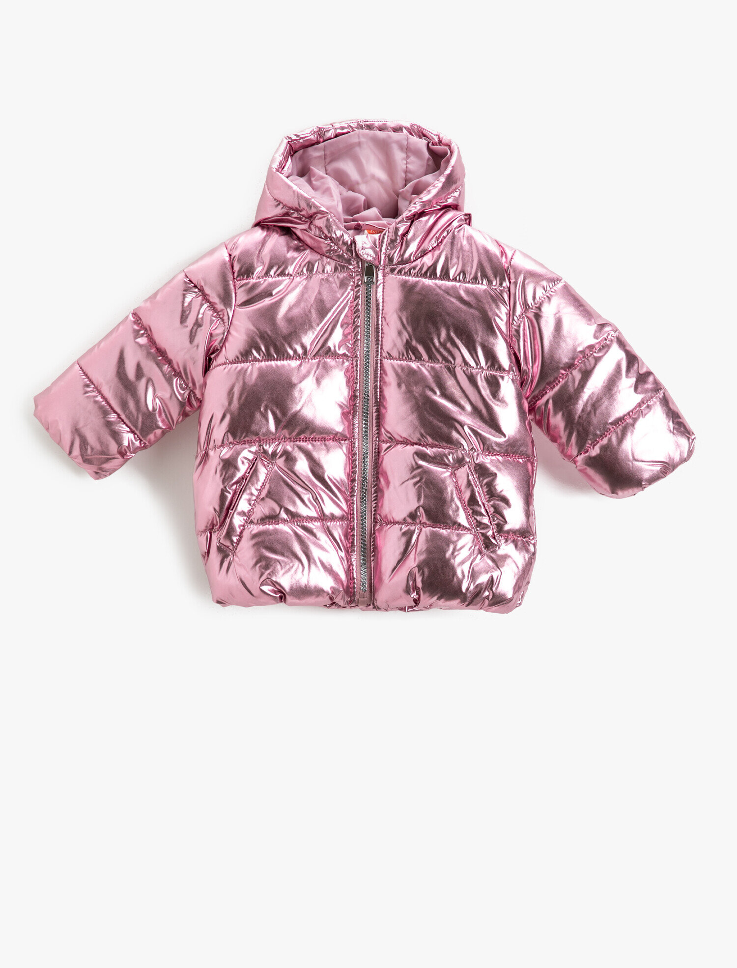  Kız Bebek Kapüşonlu Holografik Mont