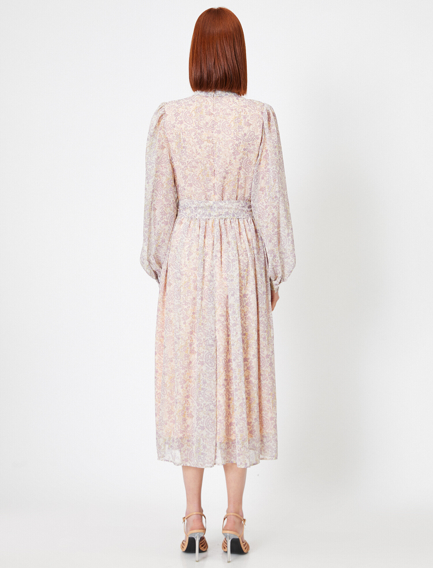   Desenli Şifon Elbise