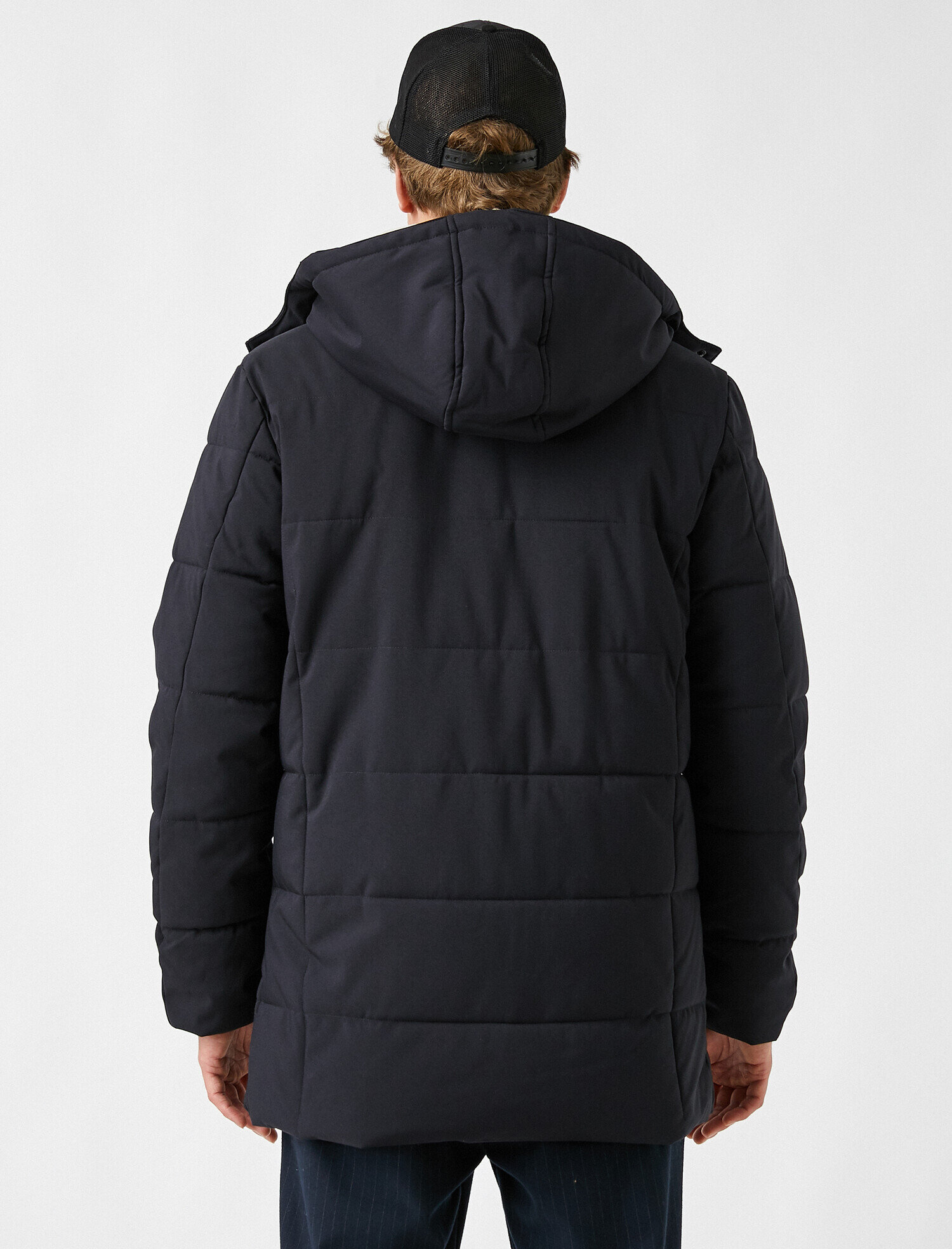   Kapüşonlu Cepli Puffer Kaban