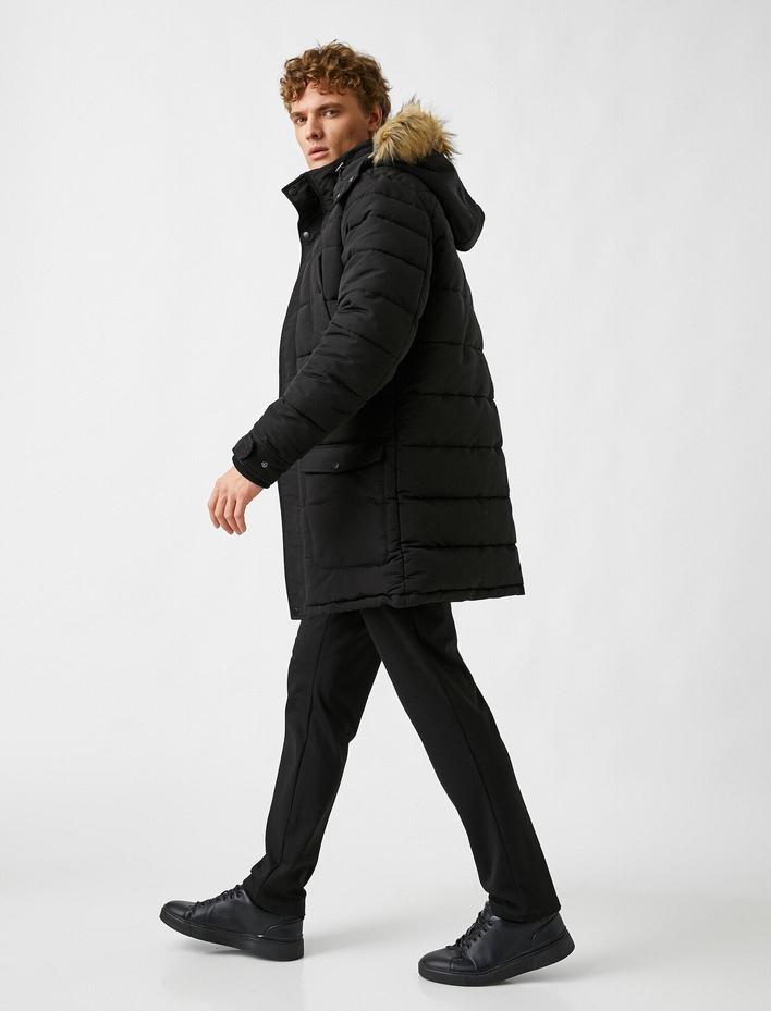  Suni Kürk Kapüşonlu Kışlık Parka