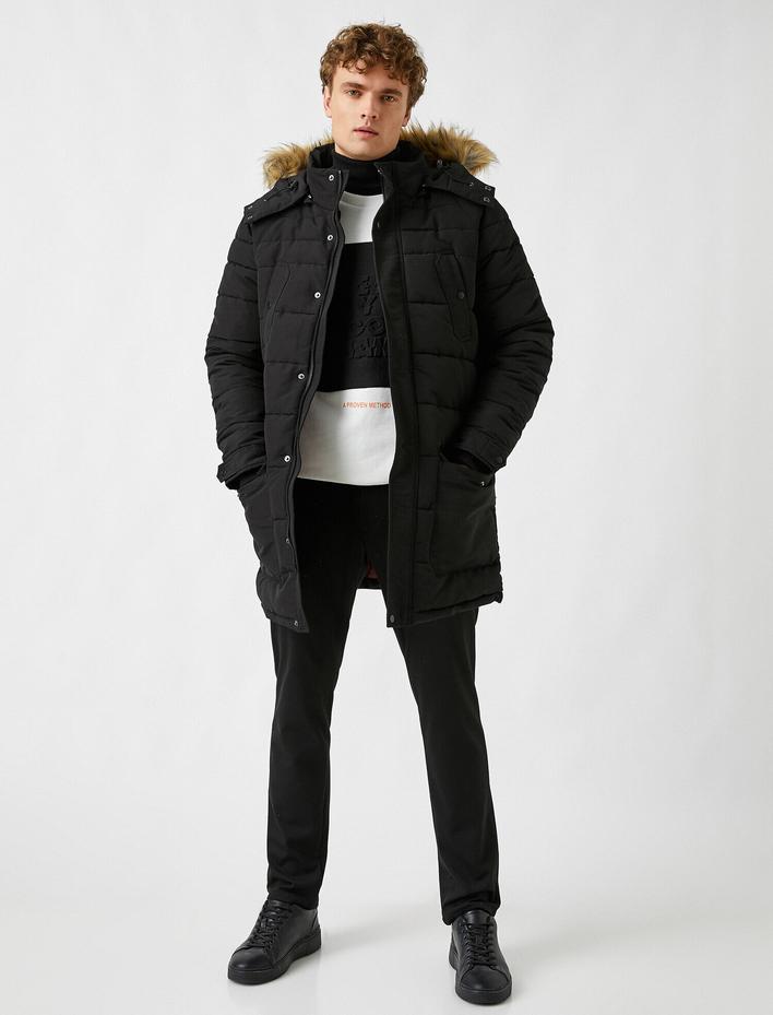  Suni Kürk Kapüşonlu Kışlık Parka