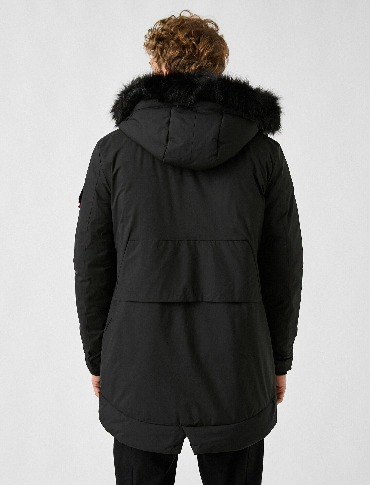 Suni Kürklü Kapşonlu Kışlık Parka