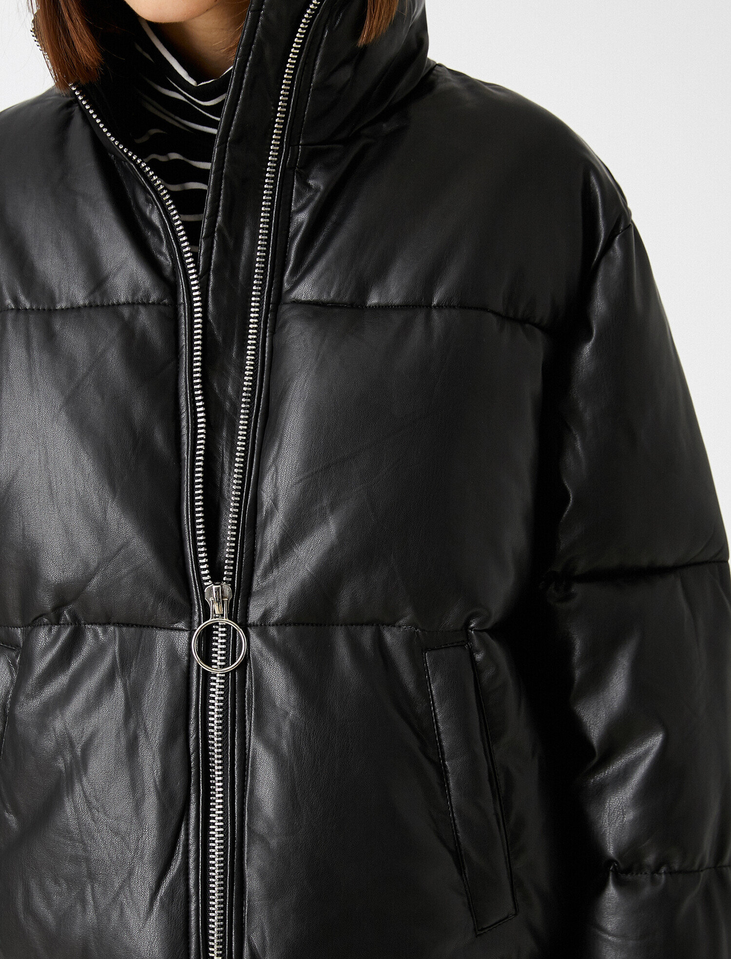   Dik Yaka Şişme Anorak Şişme Mont