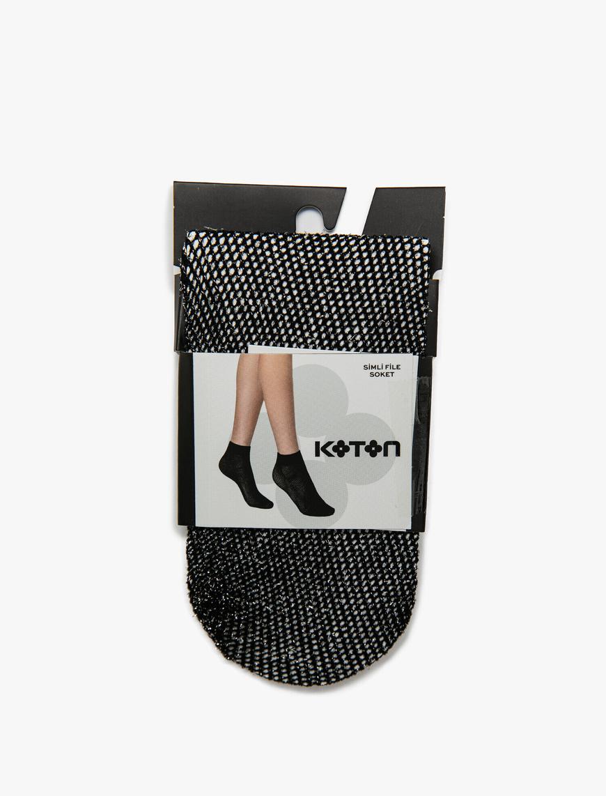  Kadın Simli File Soket Çorap