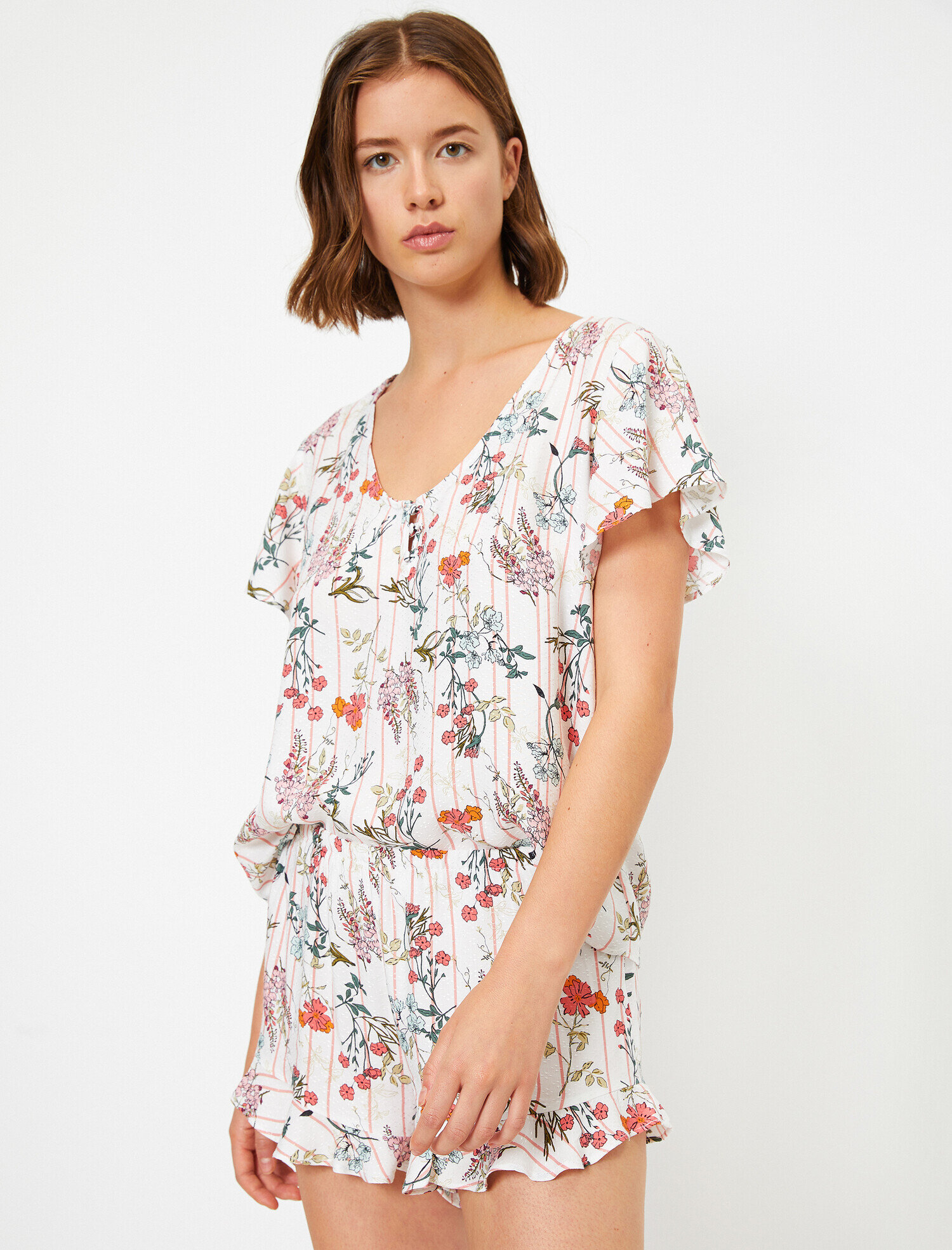   Normal Bel Çiçekli Pijama Altı
