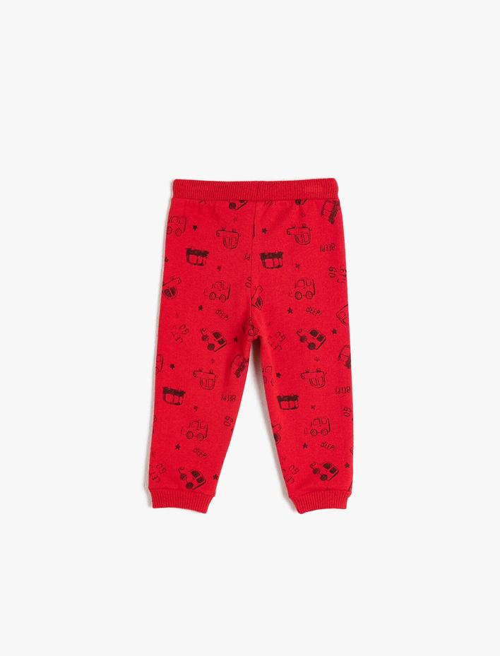 Erkek Bebek Normal Bel Baskılı Belden Bağlamalı Eşofman Altı