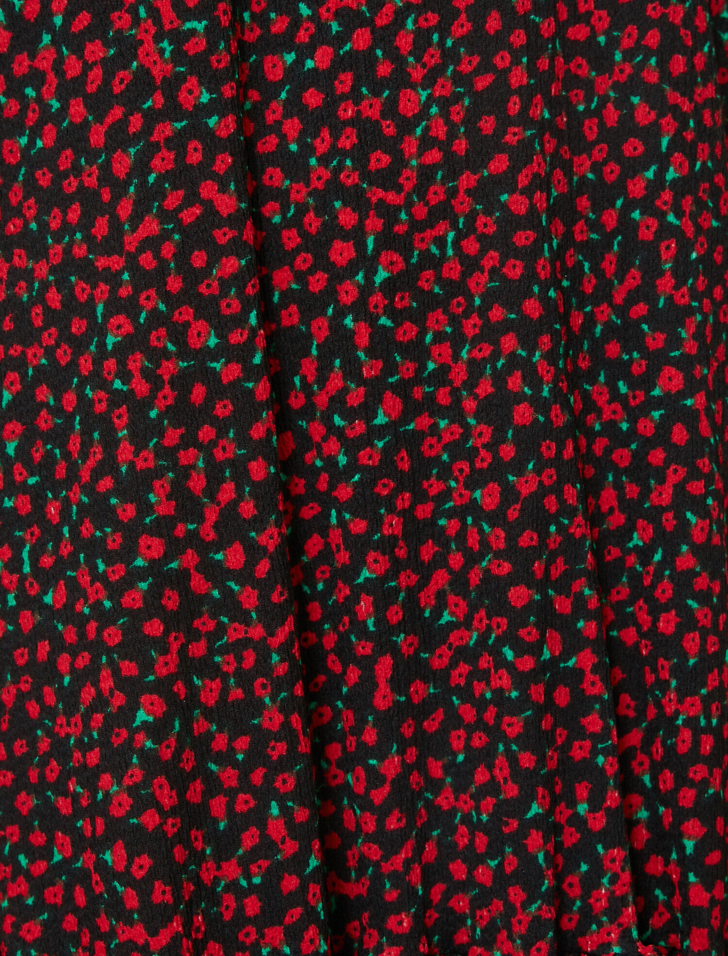   Etek Ucu Volanlı Desenli Kısa Kollu Elbise