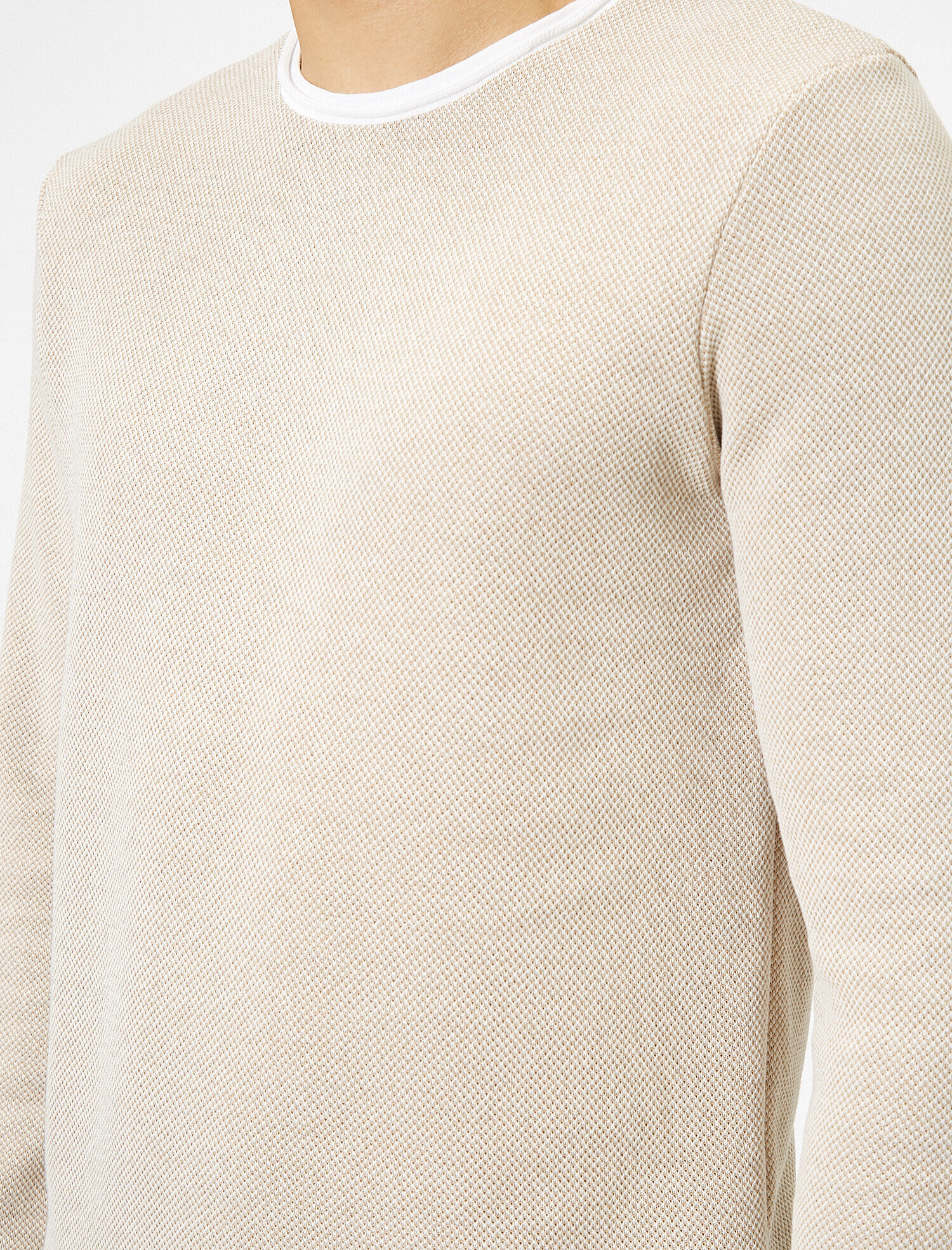 Bisiklet Yaka Slim Fit Basic Kazak