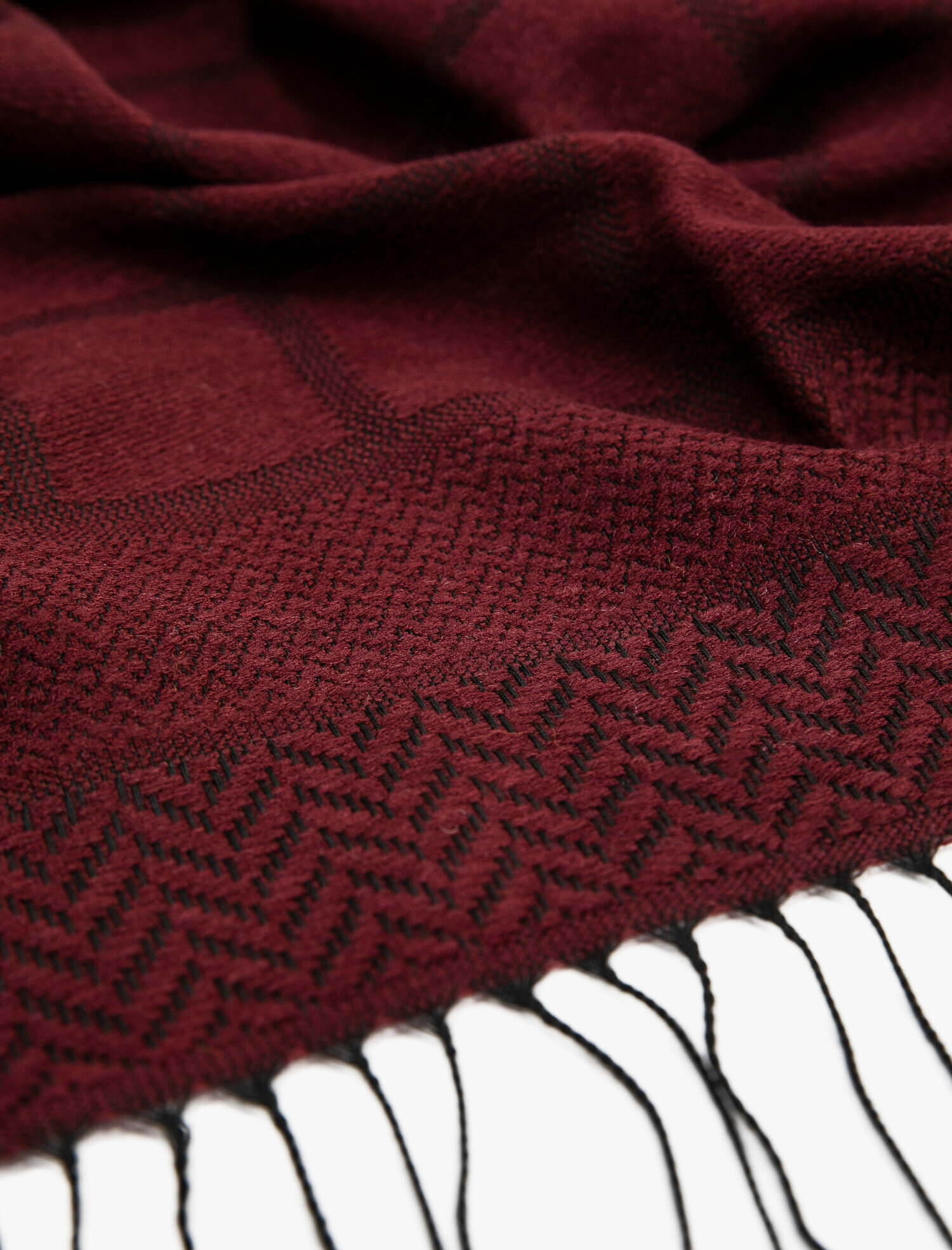  Kadın Püskül Detaylı Desenli Atkı