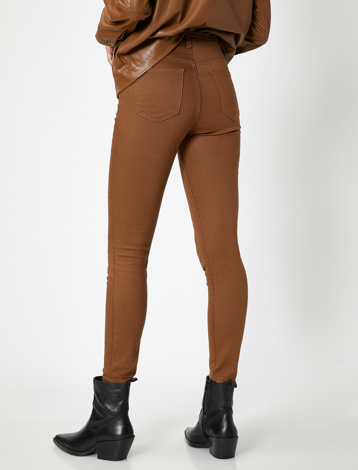   Dar Paça Kot Pantolon Dar Kesim Yüksek Bel