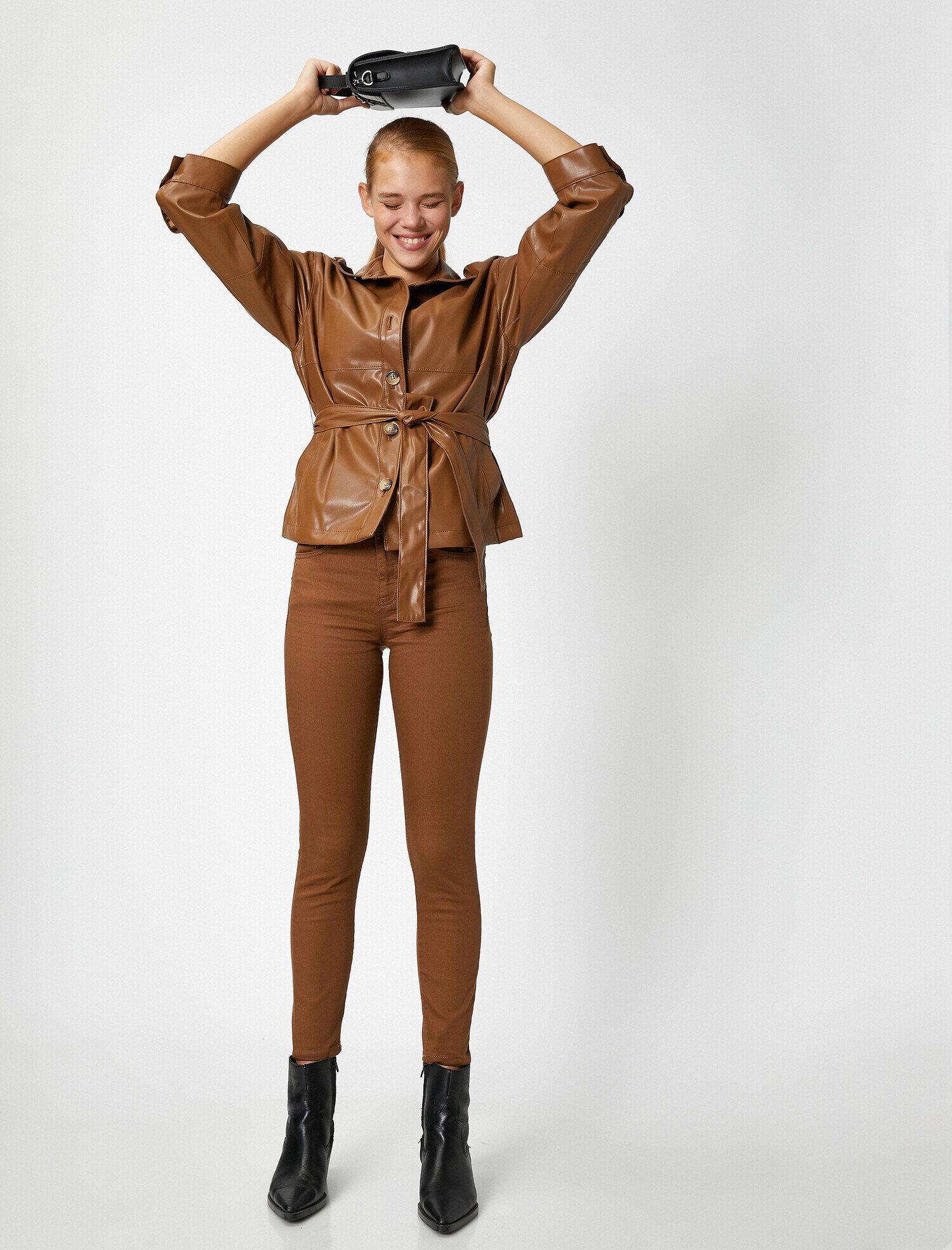   Dar Paça Kot Pantolon Dar Kesim Yüksek Bel