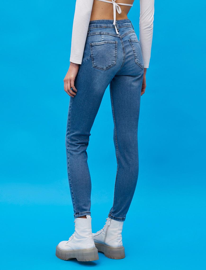   Normal Bel Toparlayıcı Dar Kesim Dar Paça Kot Pantolon - Skinny Fit Jean