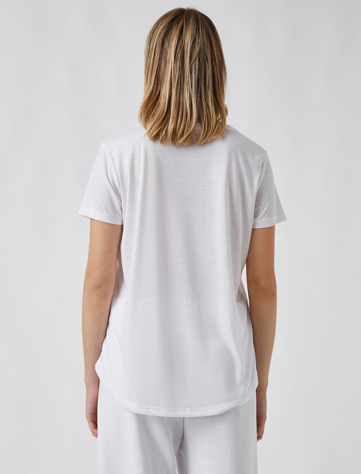   Kısa Kollu Tişört Bisiklet Yaka Baskılı