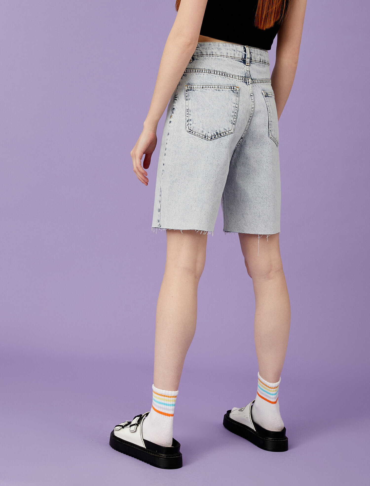   Yüksek Bel Kot Şort