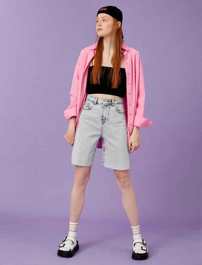  Yüksek Bel Kot Şort