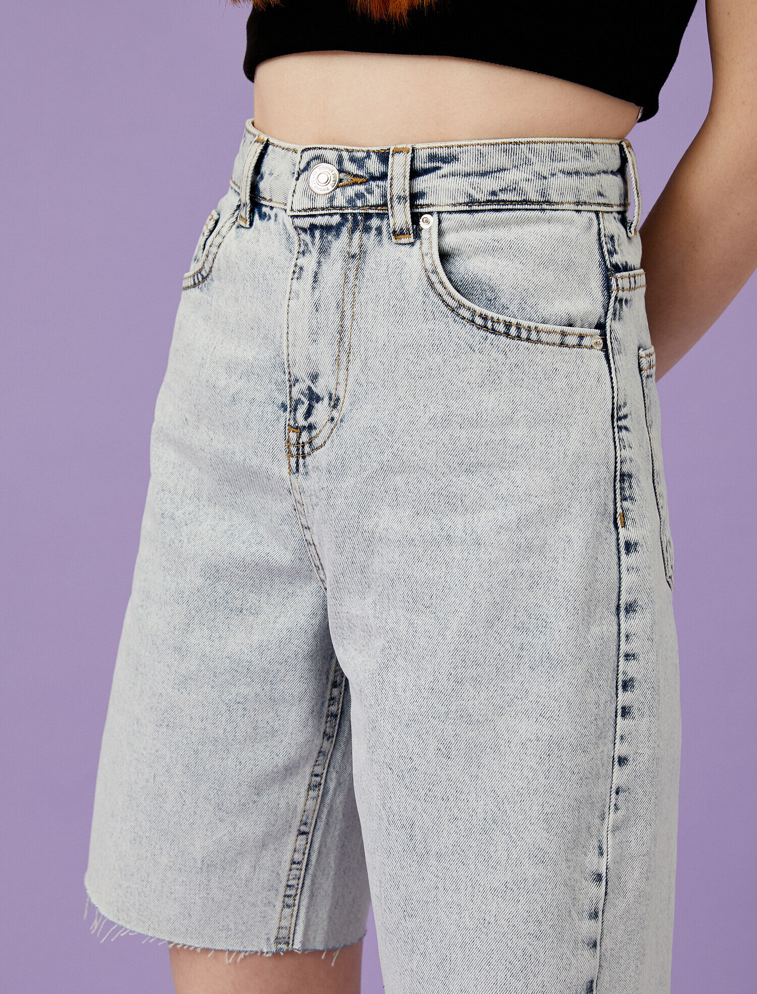   Yüksek Bel Kot Şort