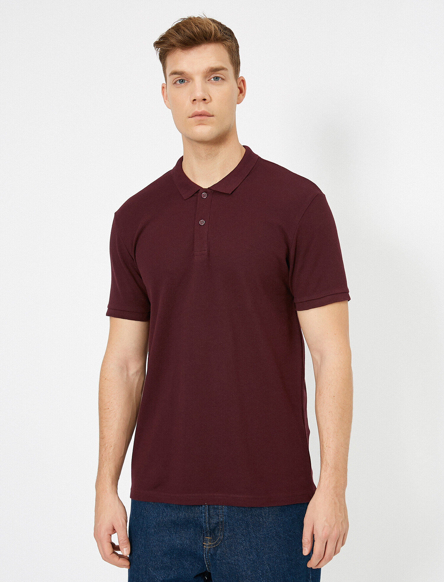   Polo Yaka Kısa Kollu Slim Fit Basic Tişört