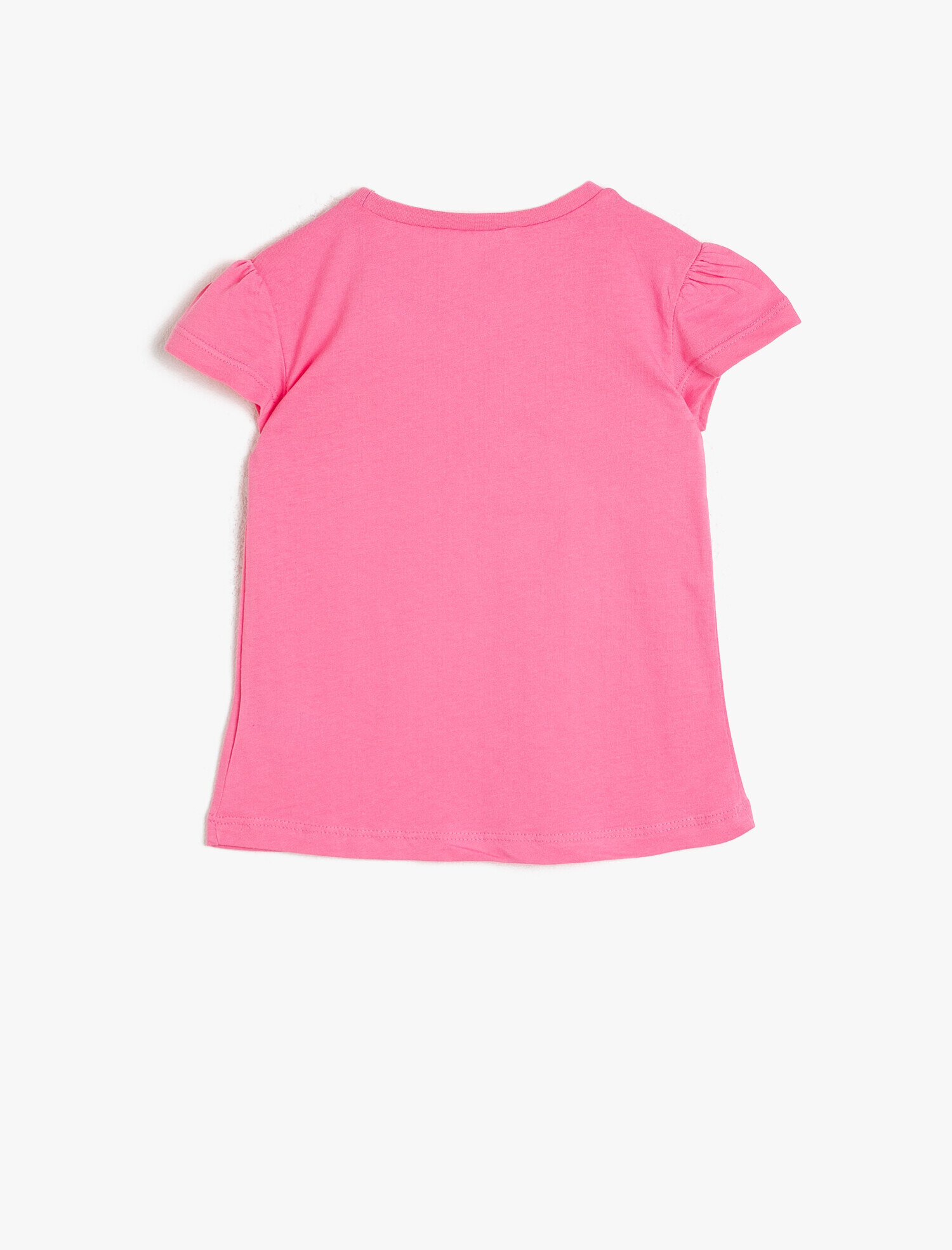  Kız Çocuk Basic Yumuşak Pamuklu Bisiklet Yaka Kısa Kollu Tişört