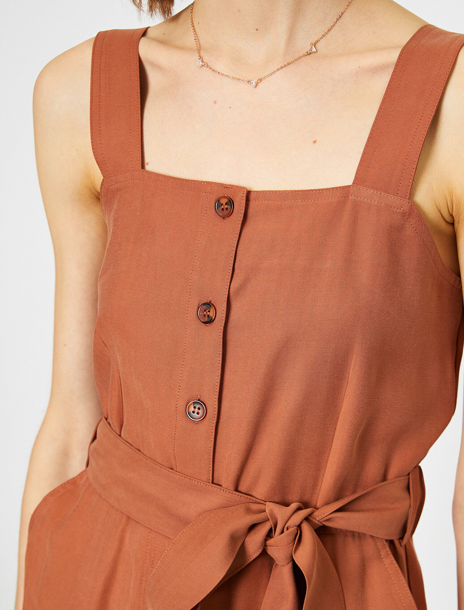 Cupro Kemer Detaylı Tulum