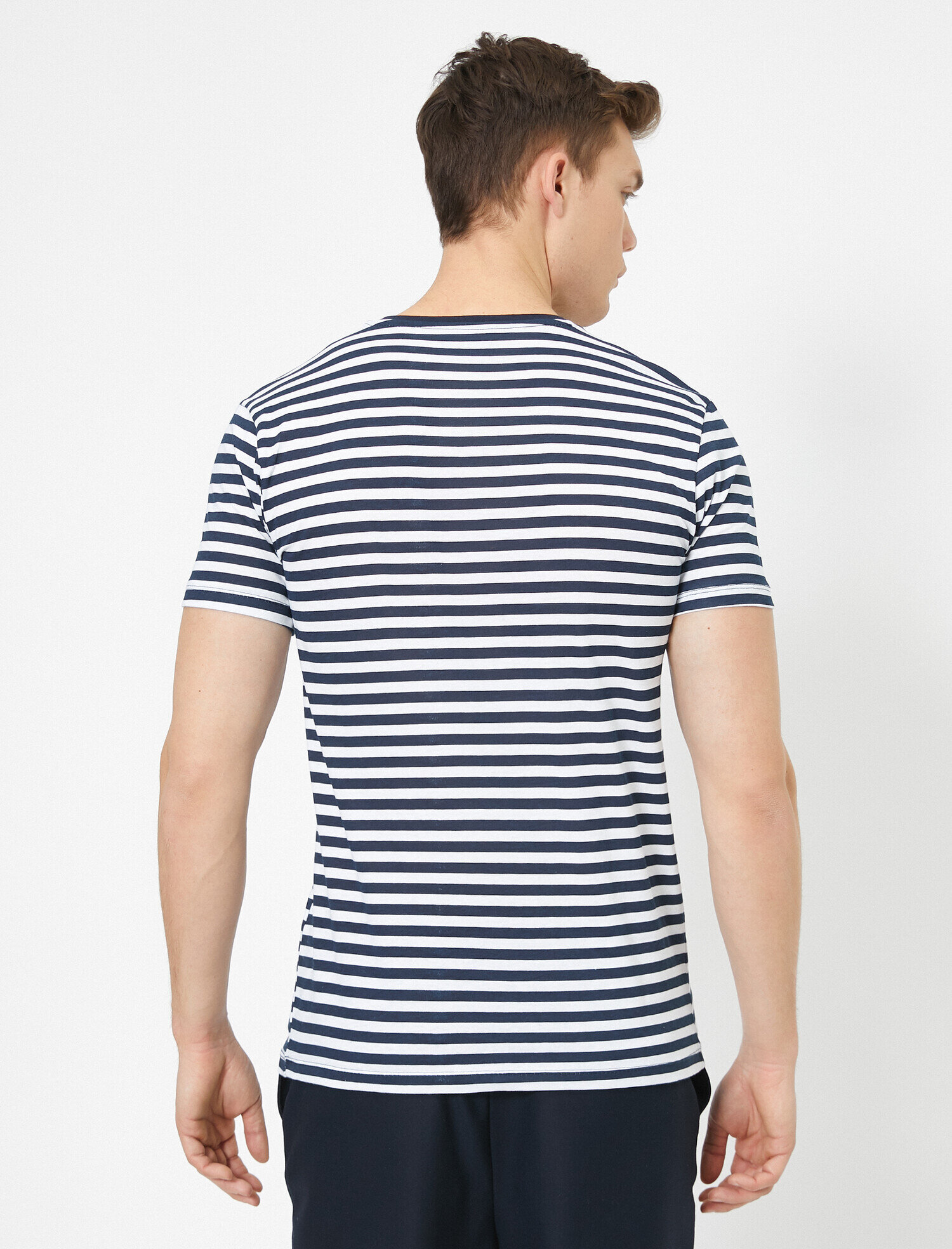   Çizgili Tişört Kısa Kollu