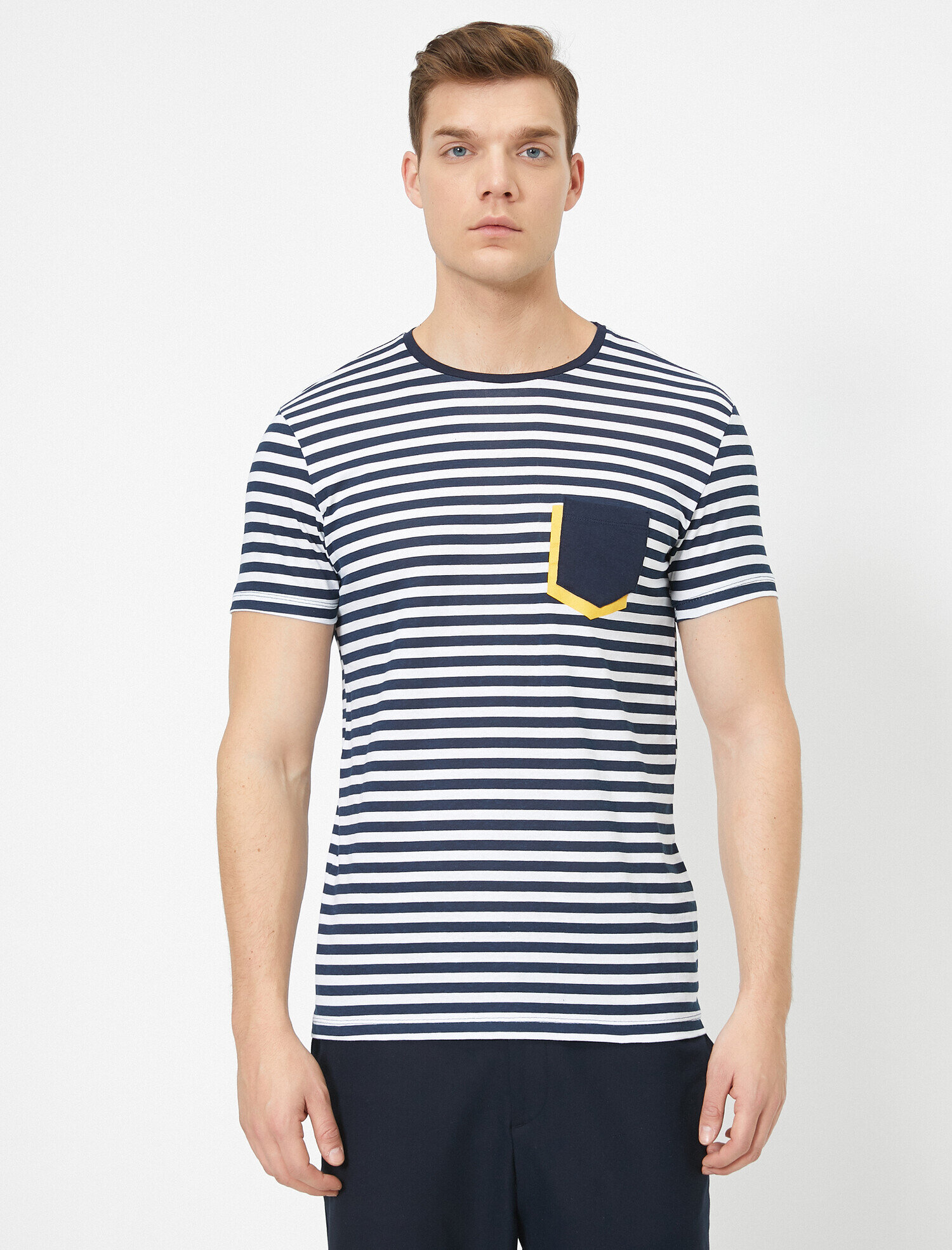   Çizgili Tişört Kısa Kollu