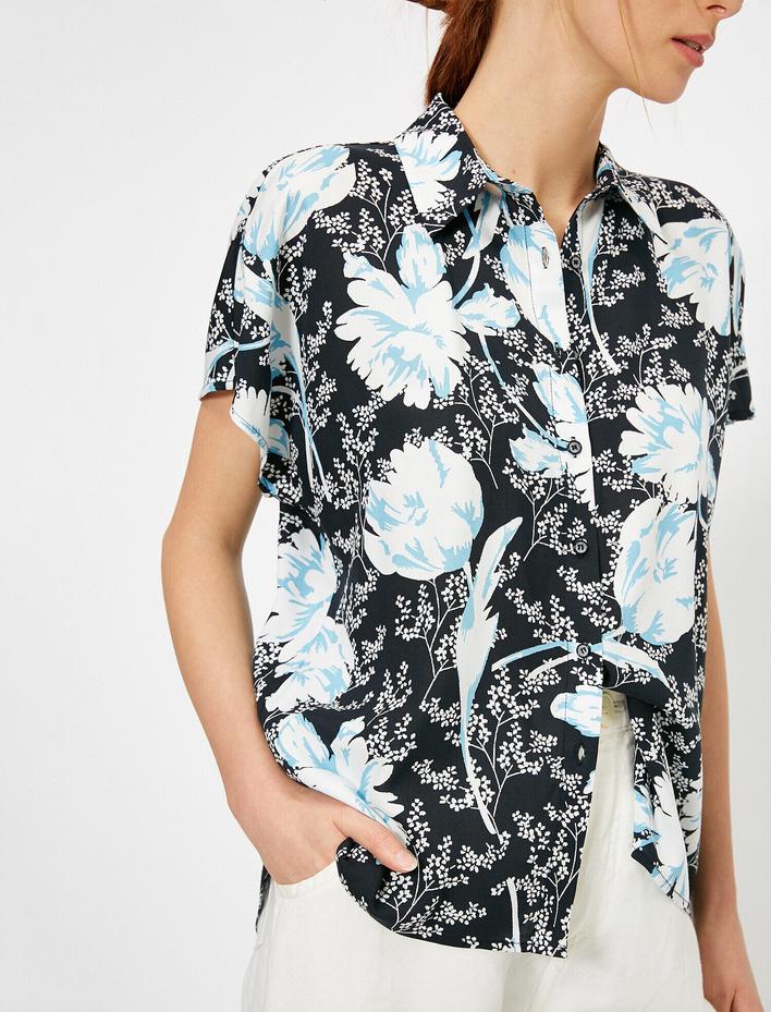  Çiçek Desenli Gömlek