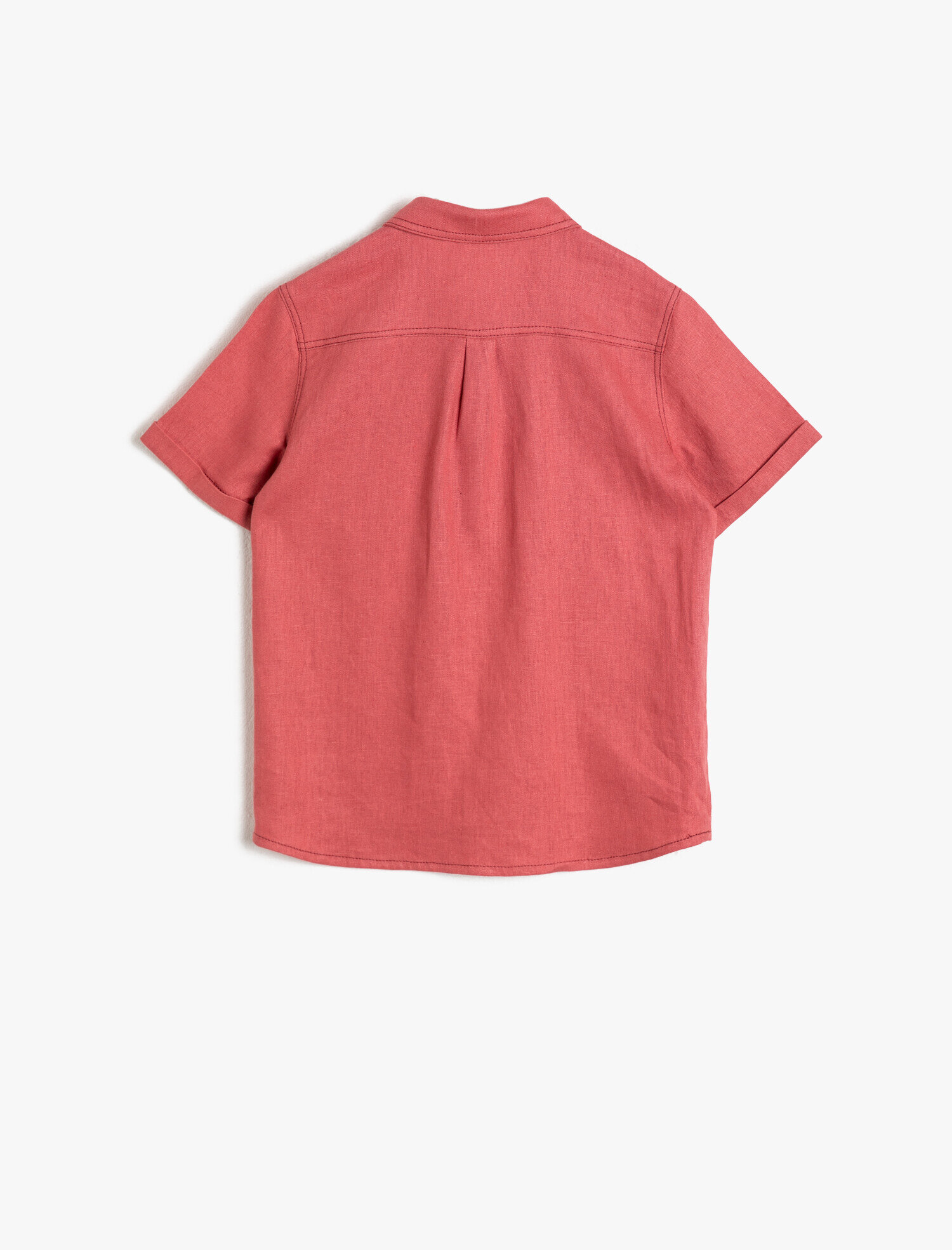  Erkek Çocuk Basic Çift Cepli ve Cep Kapaklı Kısa Kollu Klasik Yaka Gömlek