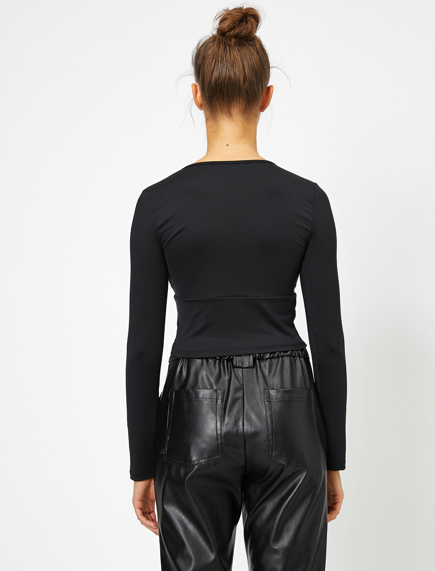   Uzun Kollu Tişört V Yaka