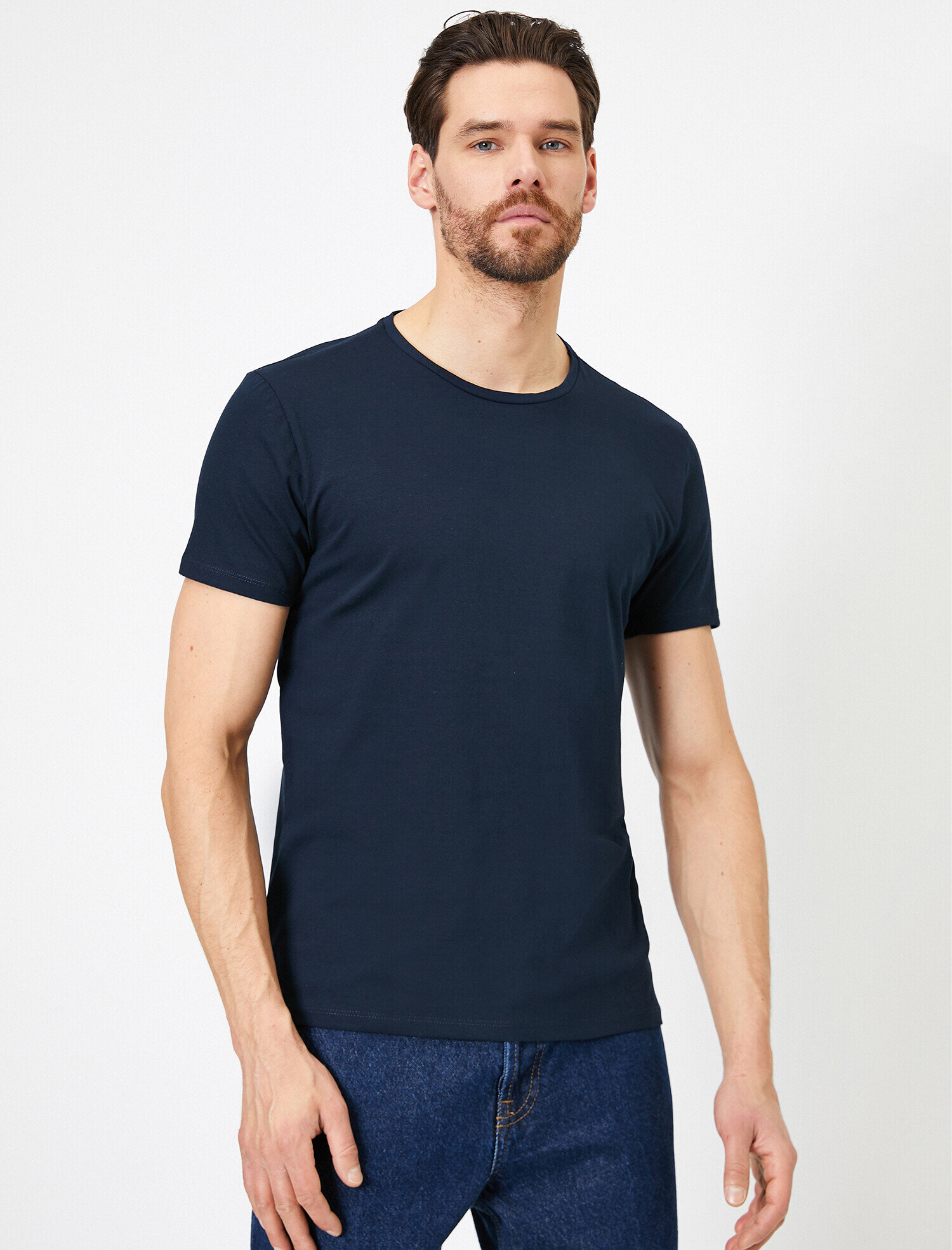   Bisiklet Yaka Dar Kesim Tişört