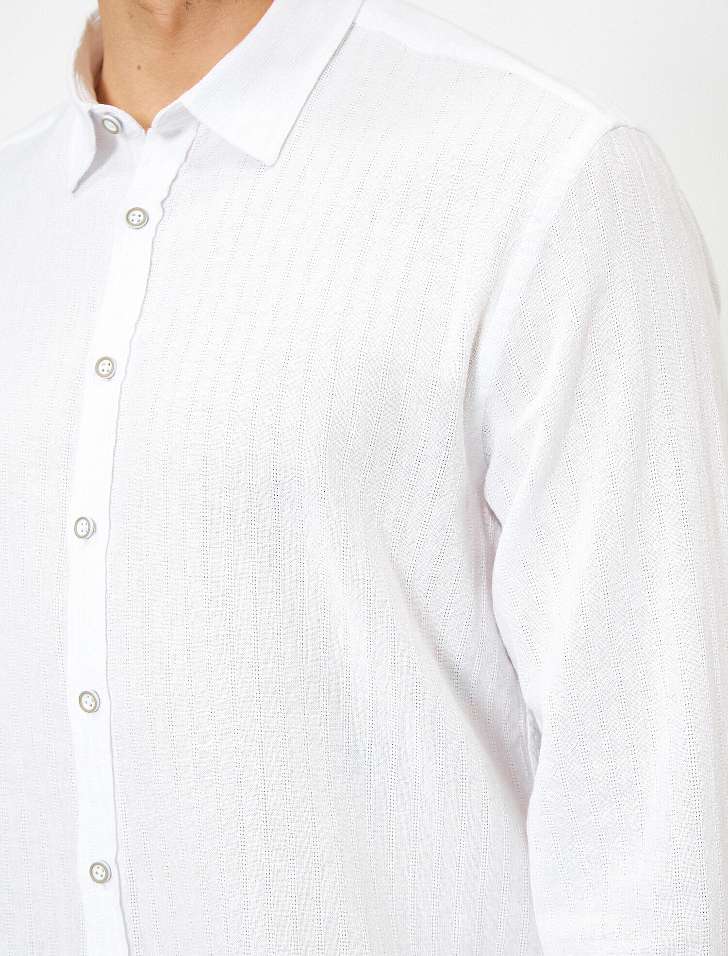   Çizgili Dokulu Kumaş Regular Fit Casual Gömlek