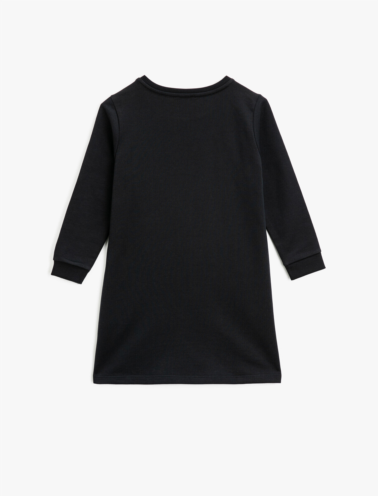  Kız Çocuk Unicorn Çift Taraflı Pullu Uzun Kollu Sweatshirt Kumaşından Orta Boy Elbise