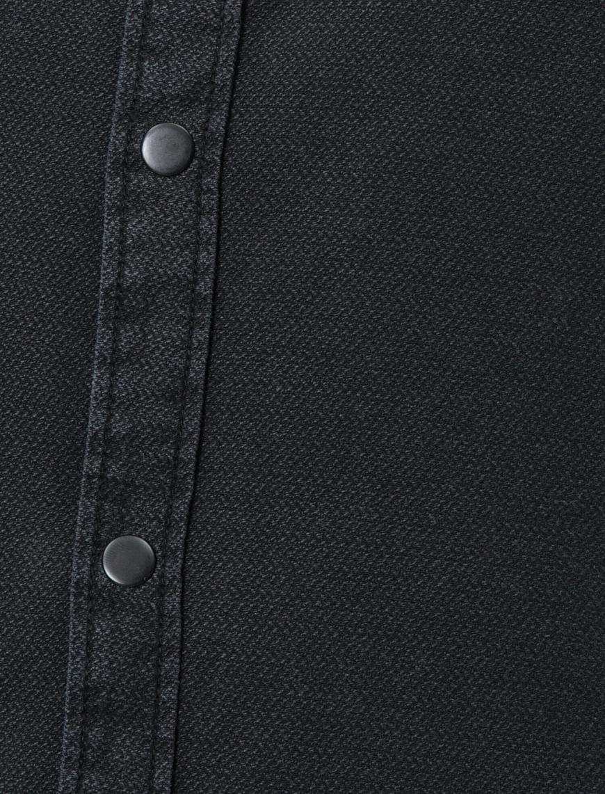   Çift Çepli Çıtçıt Düğmeli Regular Fit Denim Gömlek
