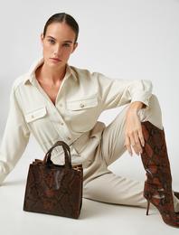 Suni Deri Desenli Çanta