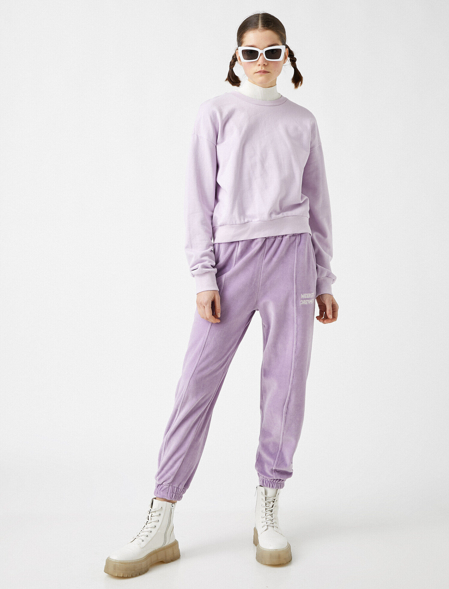   Pamuklu Yazı İşlemeli Cepli Jogger Eşofman Altı