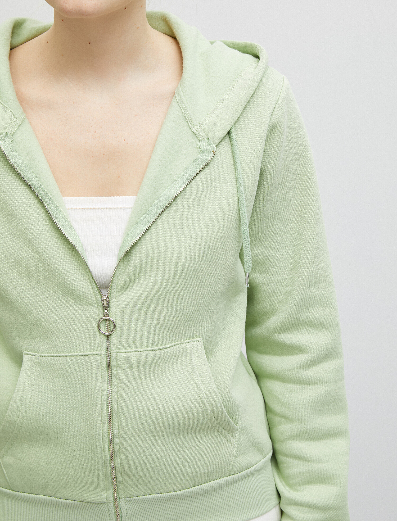   Kapüşonlu Fermuarlı Sweatshirt