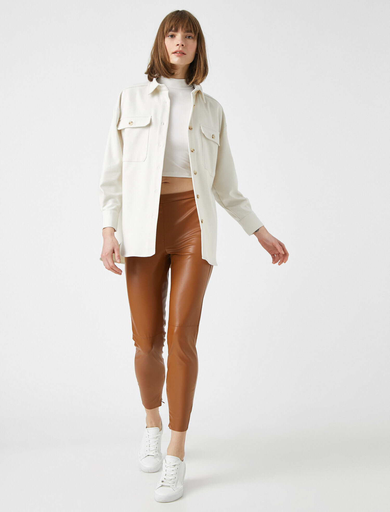   Suni Deri Skinny Pantolon