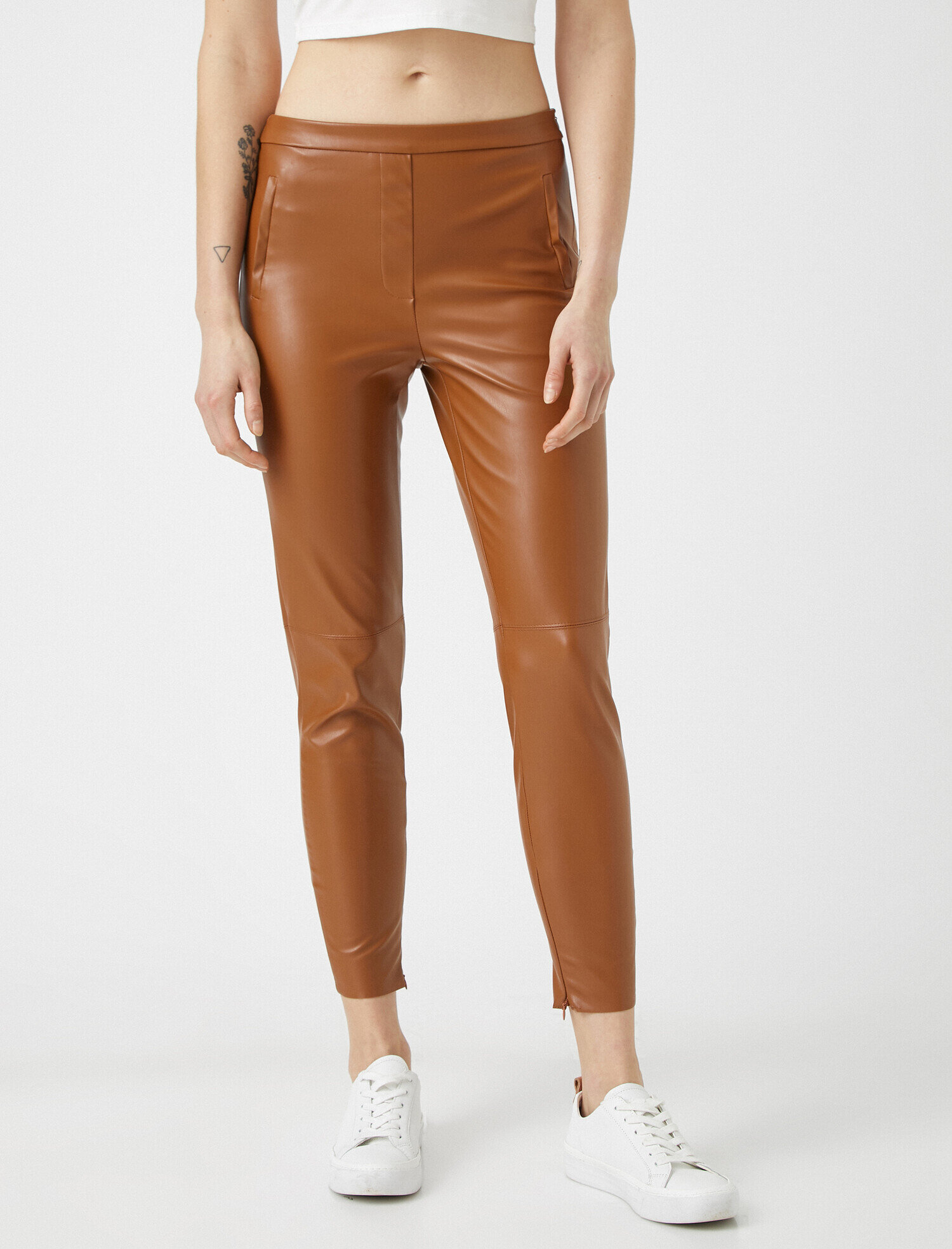   Suni Deri Skinny Pantolon