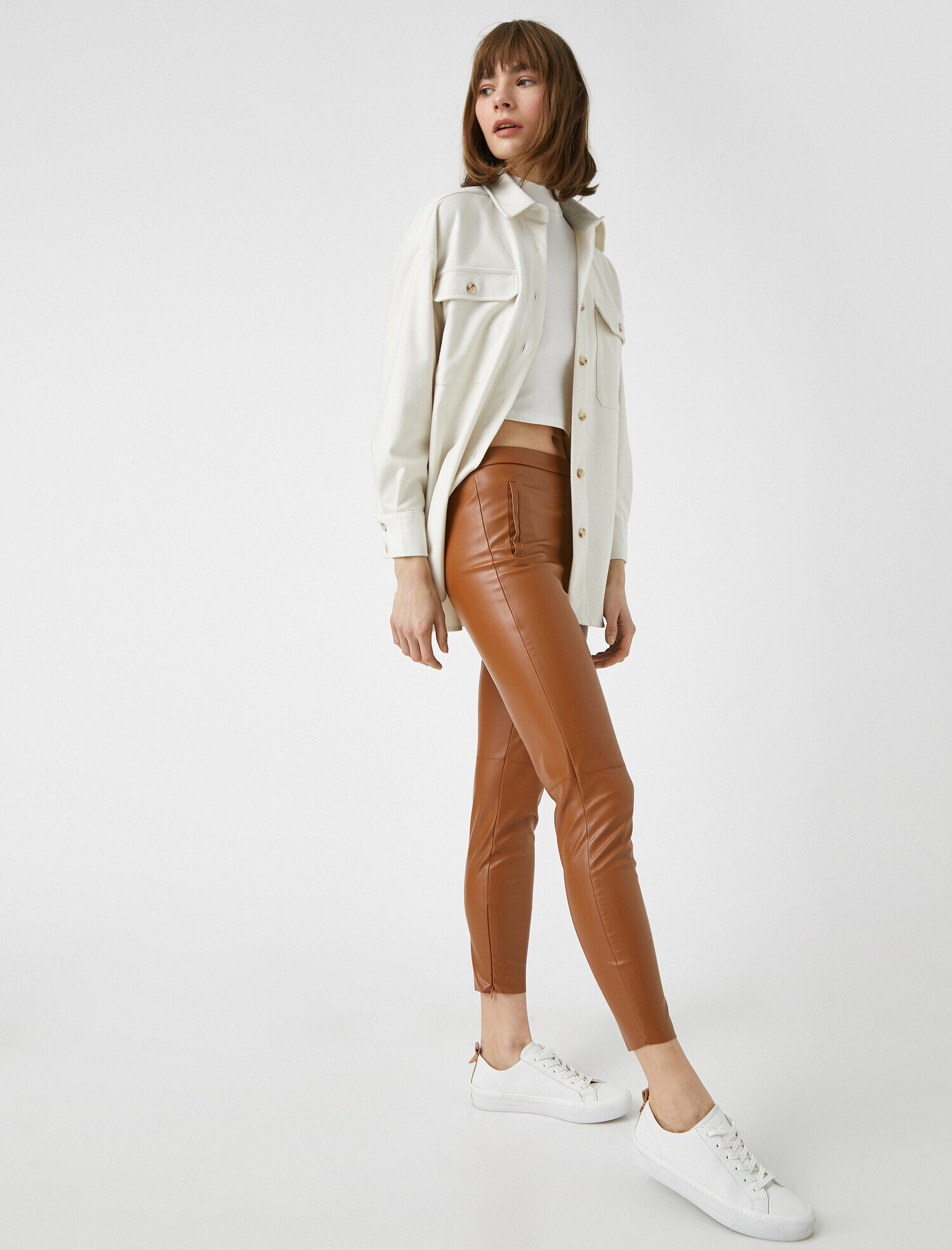   Suni Deri Skinny Pantolon