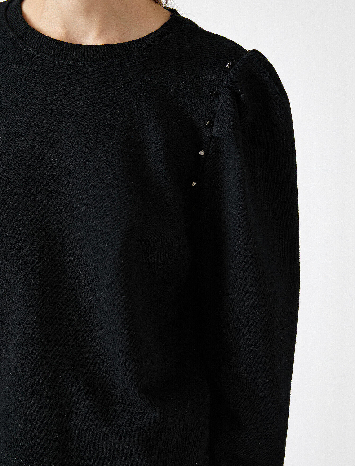   Zımbalı Balon Kol Sweatshirt