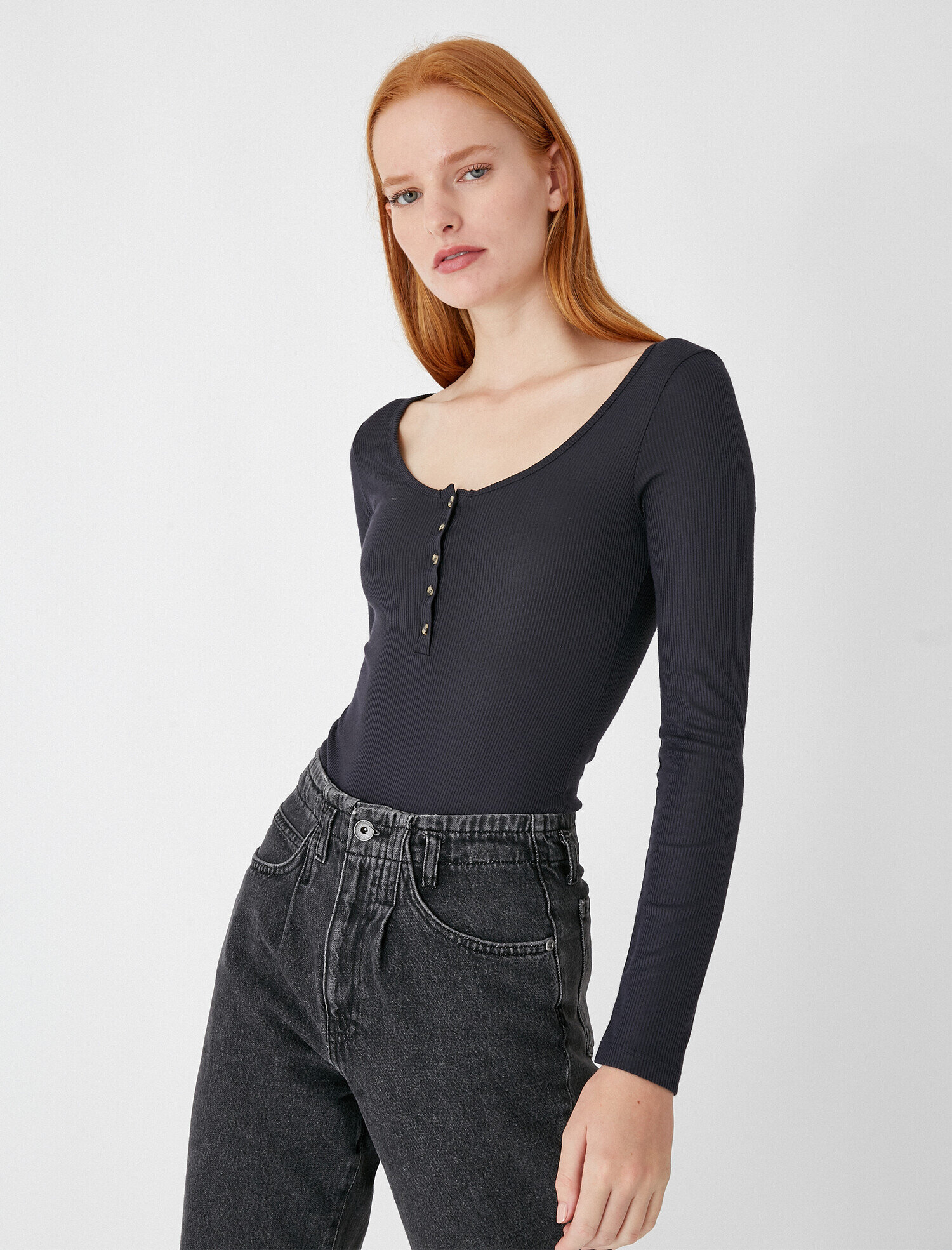   Uzun Kollu Badi Çıtçıtlı Önü Düğmeli