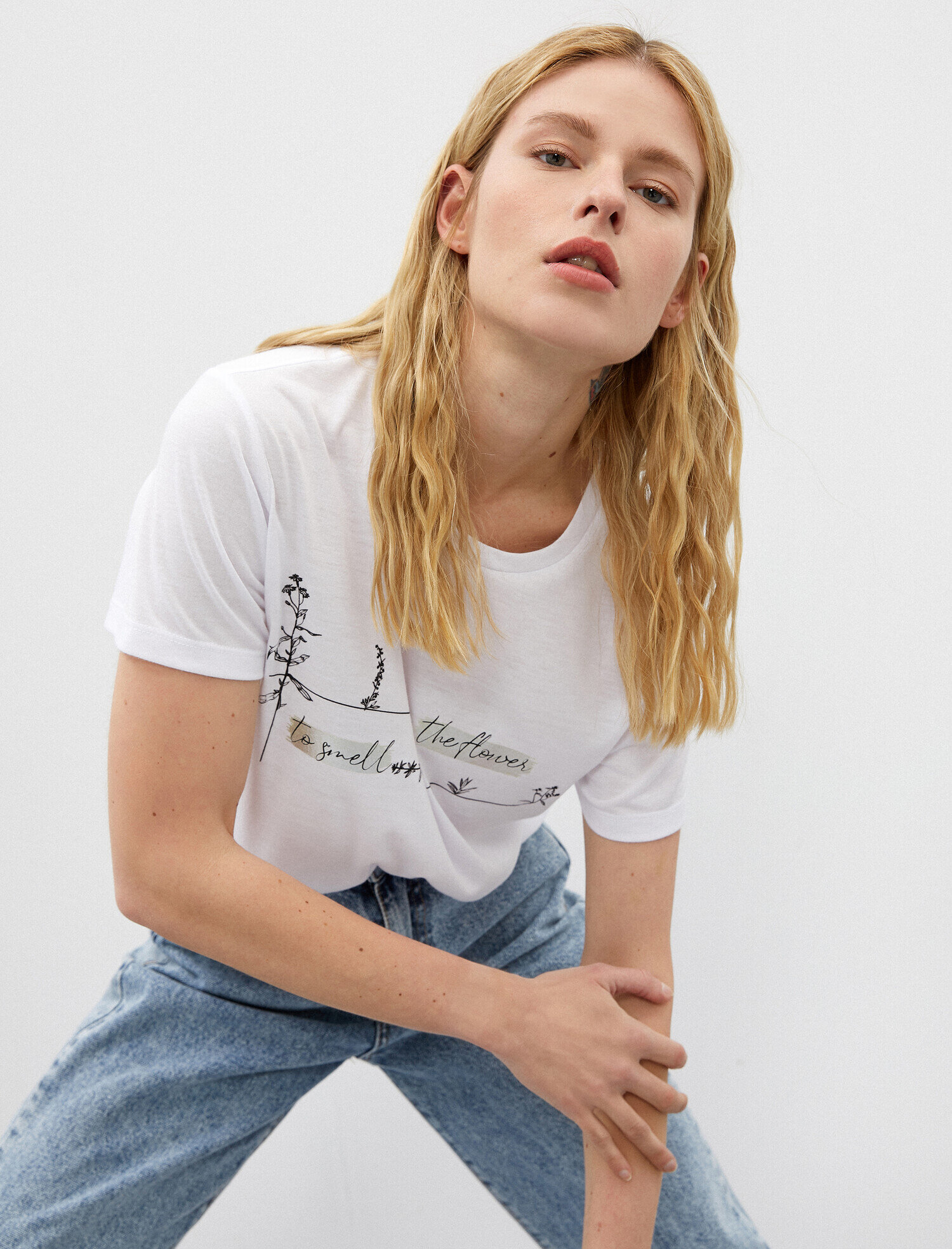   Baskılı Tişört Bisiklet Yaka