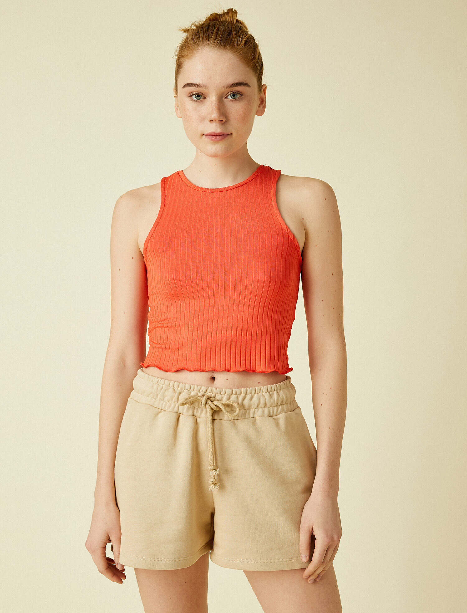  Crop Atlet Halter Yaka Tanktop