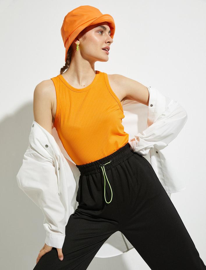  Fitilli Atlet Halter Yaka Tanktop