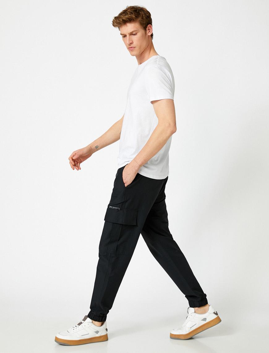   Kargo Jogger Pantolon Pamuklu Tapared Fit
