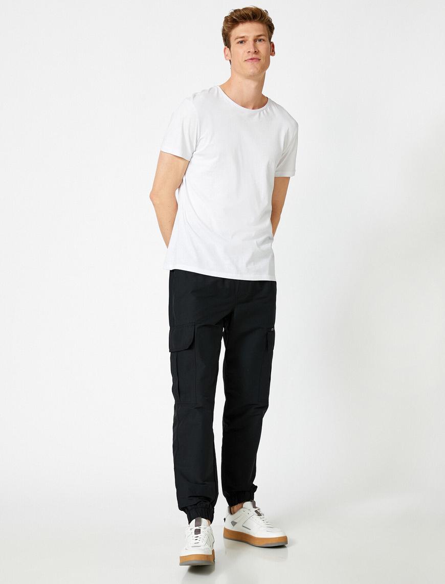   Kargo Jogger Pantolon Pamuklu Tapared Fit