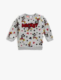 Mickey Mouse Baskılı Sweatshirt Lisanslı