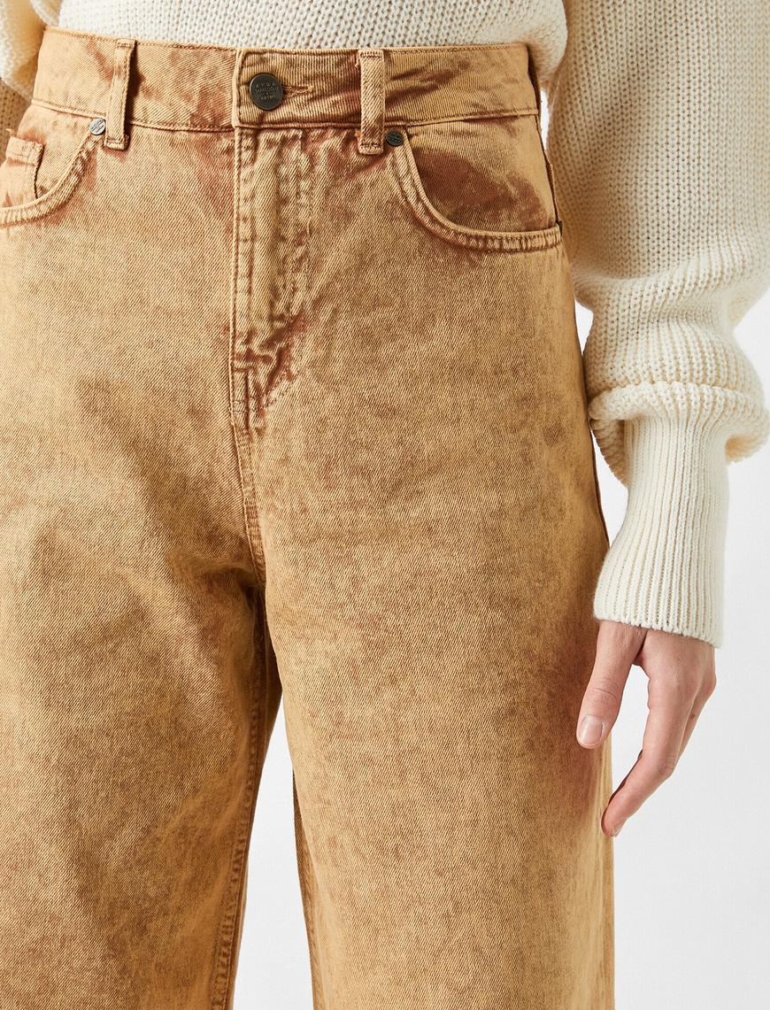   Yüksek Bel Bol Paça Kot Pantolon - Straight  Jean